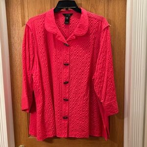 Ali Miles - Textured Pink Button-Down Shirt